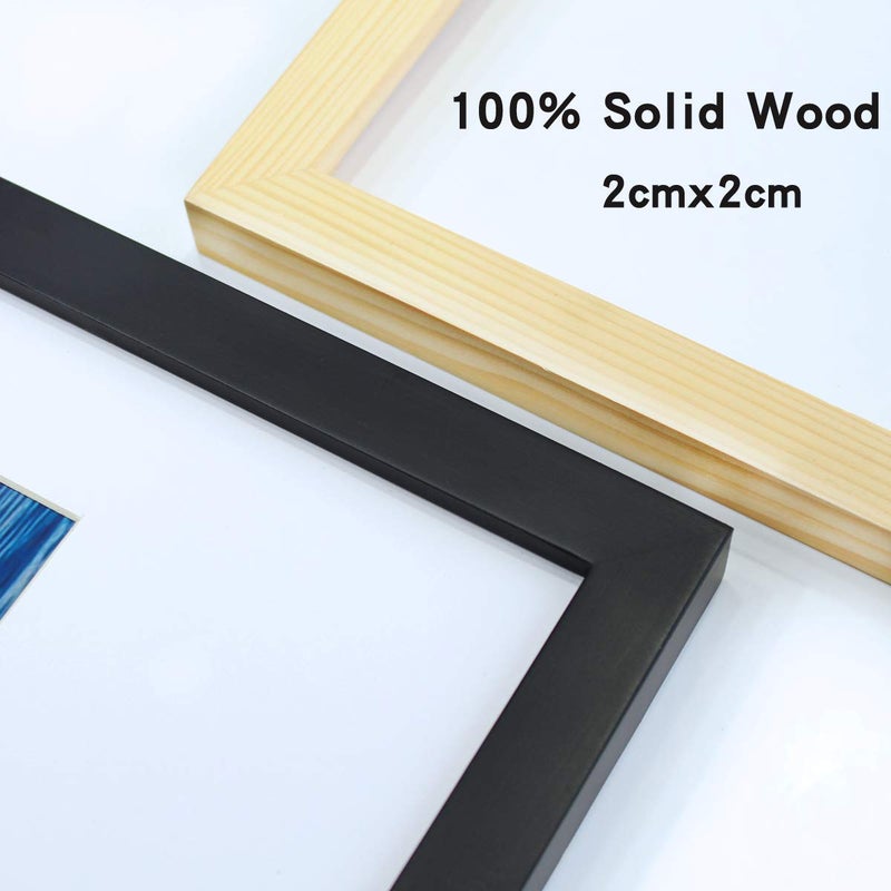 KAOIKO 16x20inch Picture Frame Solid Wood Display Pictures 12x16 with Mat or 16x20 Wall Without Mounting Photo Frame Blackï¼ˆ1pcsï¼‰ - Image 4